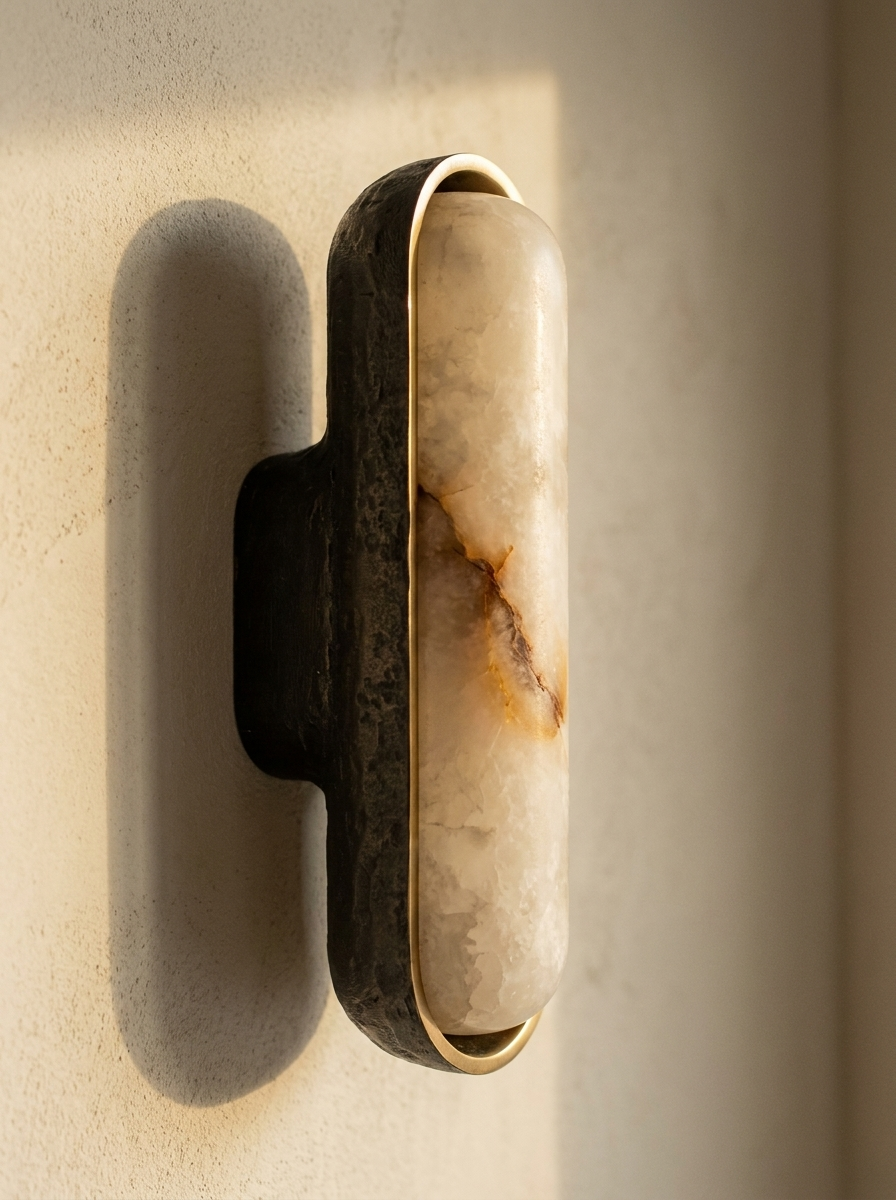 Stone Against Cast Metal